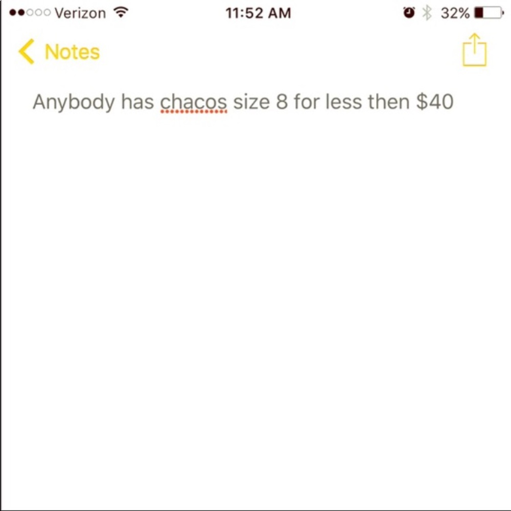 ISO of chacos